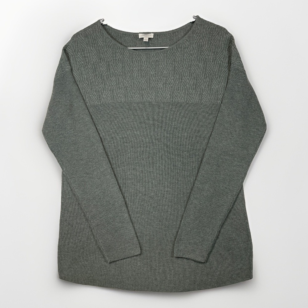 Talbots Large Sweater Top Pullover Viscose Blend Sage Green Fall Holidays X'Mas